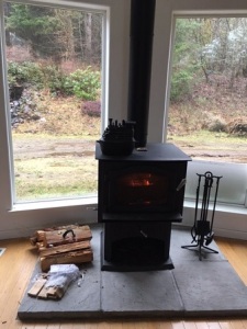 Our stove burning merrily this morning